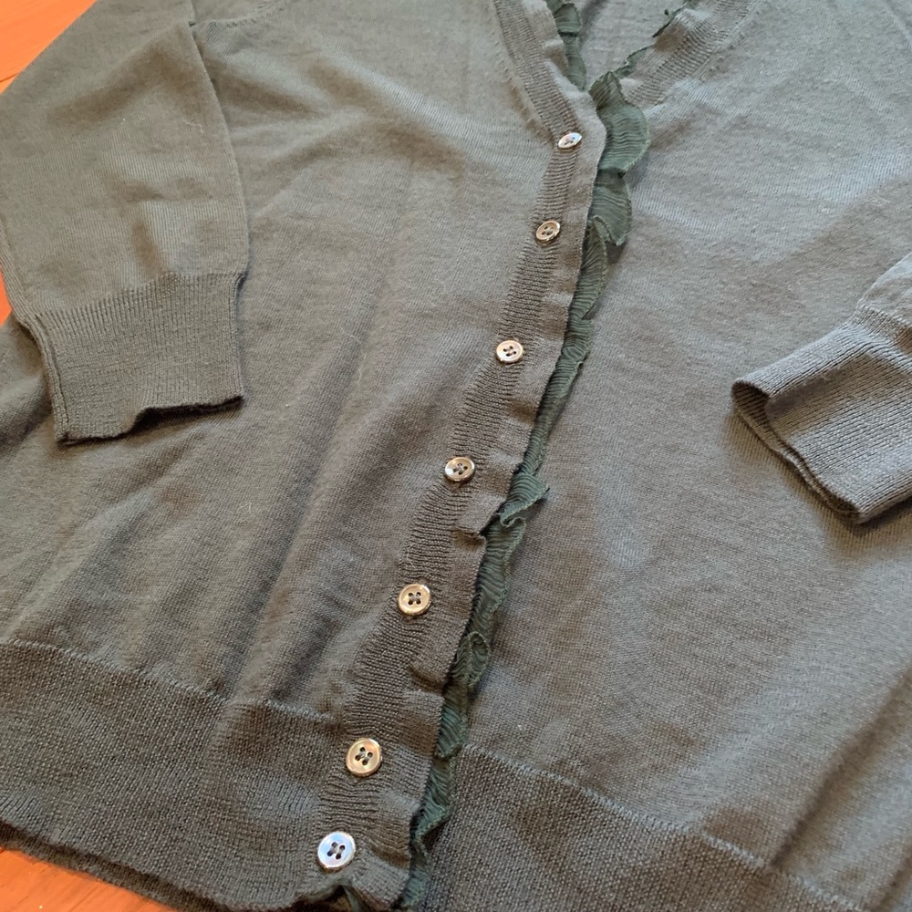 J. Crew Ruffle Wool Cardigan - Picture 4 of 7